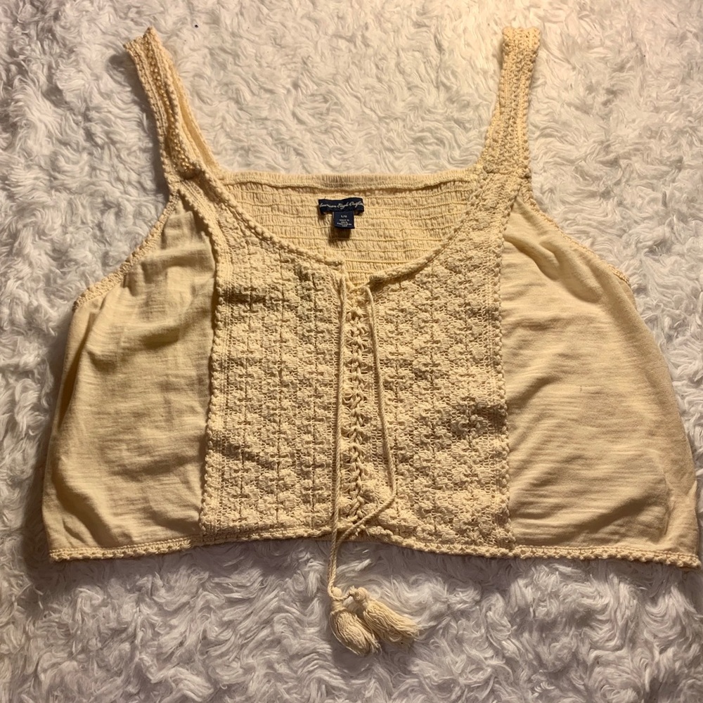 Cream Crop Top
